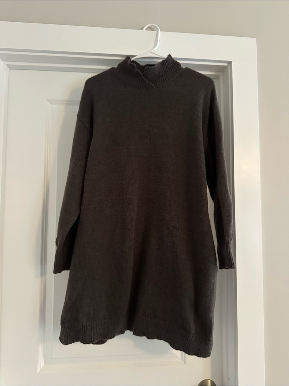 Grade & Gather Cozy Knit Sweater Dress in Dark Brown